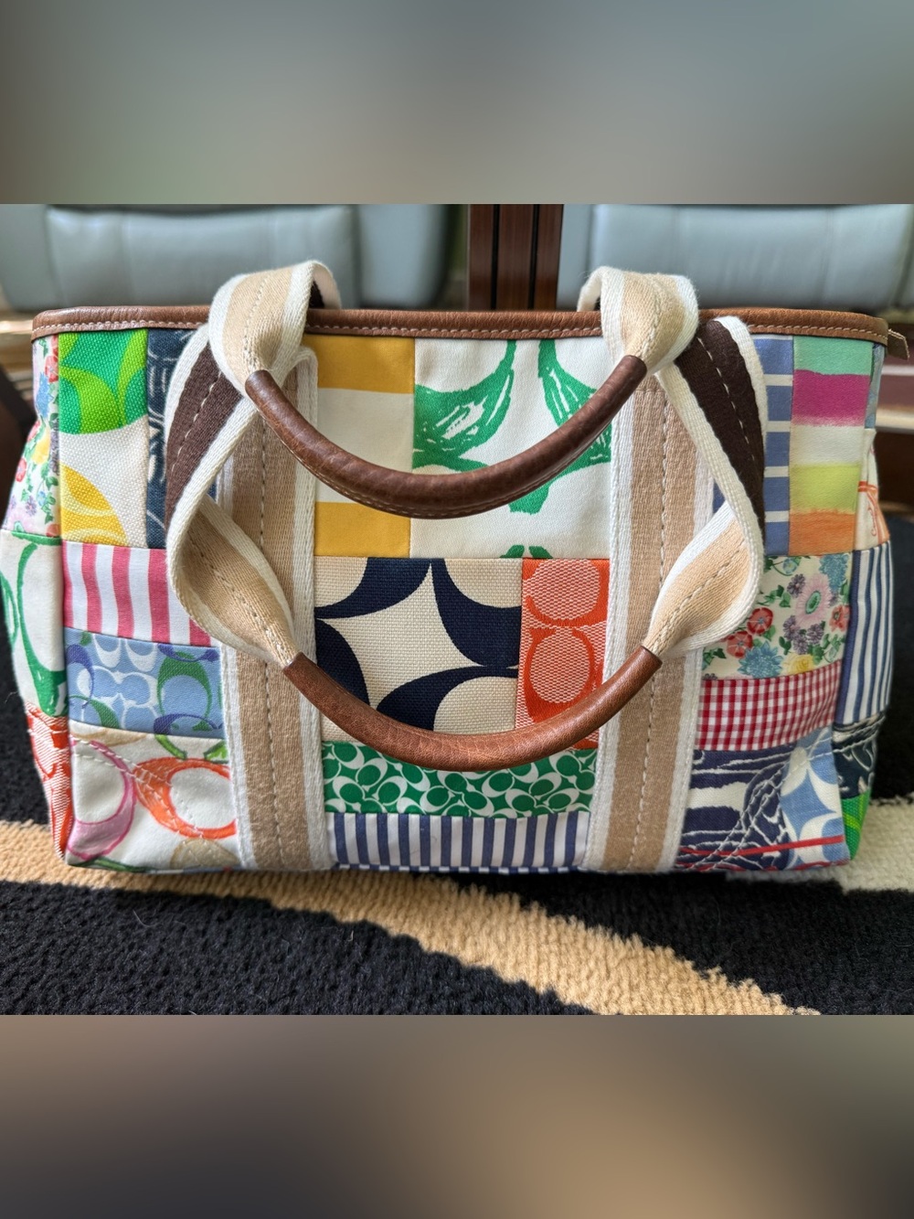 Coach Hampton Weekend Patchwork Tote Bag - Picture 2 of 12